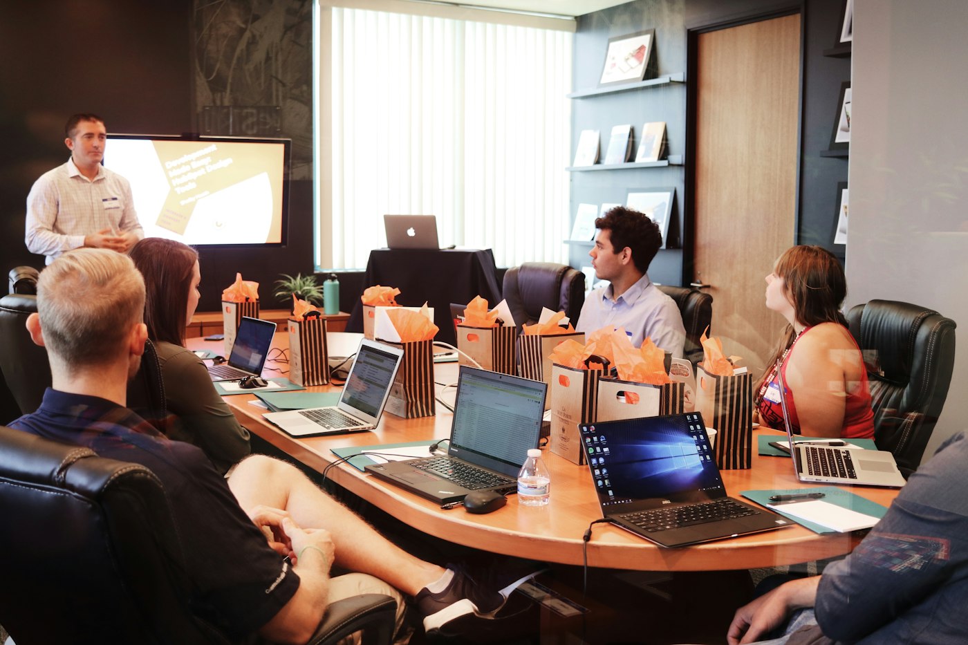Executive briefing in a boardroom