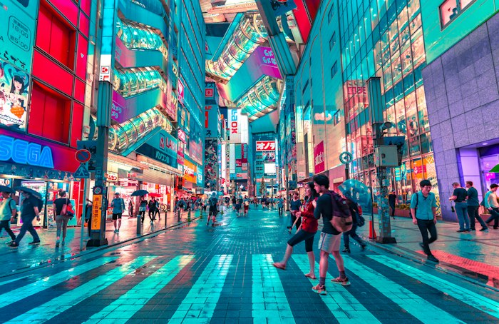 Tokyo street at night